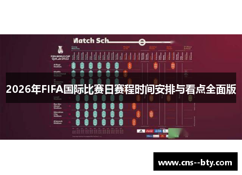 2026年FIFA国际比赛日赛程时间安排与看点全面版